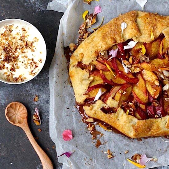 Peach Galette with Candied Almonds