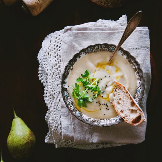 Pear and Parsnip Soup with Tarragon