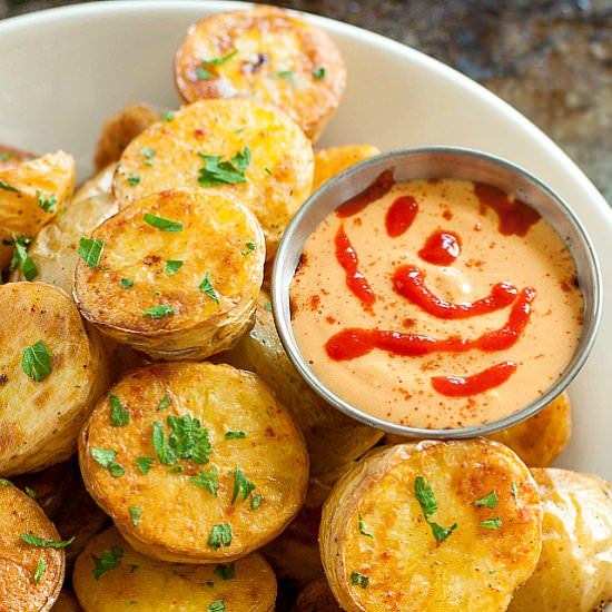 Roasted Potatoes with Pumpkin Aioli