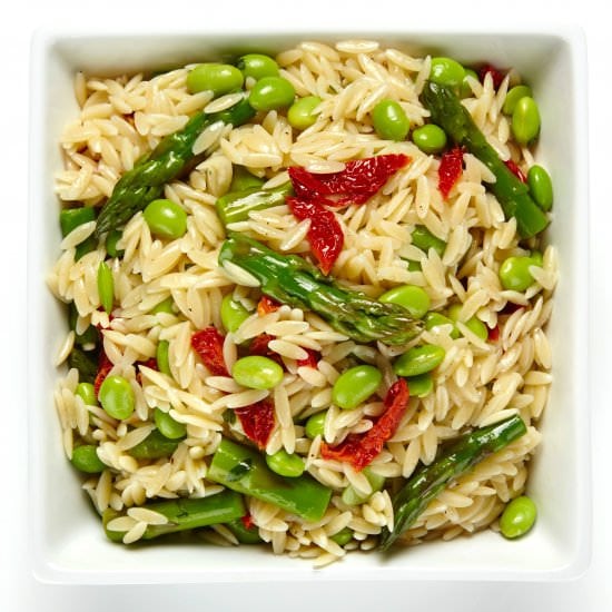 Asparagus and Edamame Orzo Salad