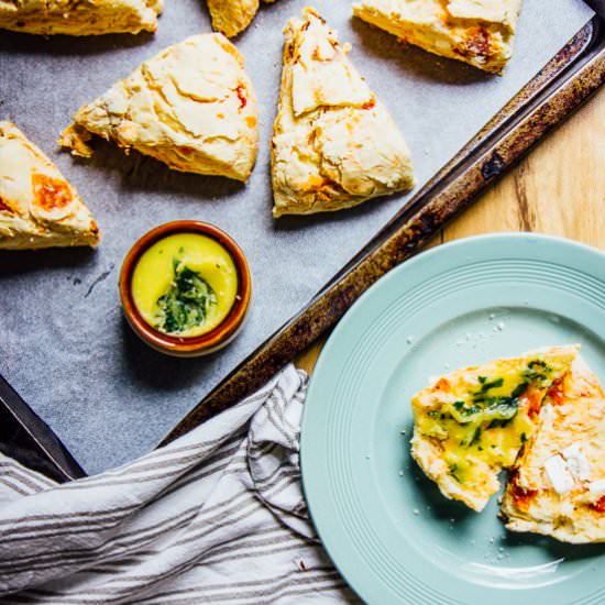 Feta + Sun Dried Tomato Scones