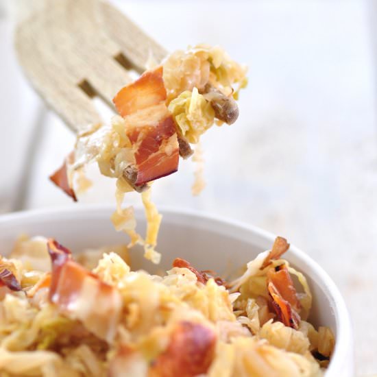 Baked Cabbage with Smoked Bacon