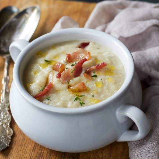 Roasted Fennel and Cauliflower Soup