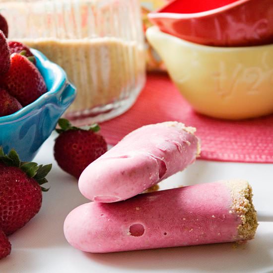 Strawberry Cheesecake Popsicles
