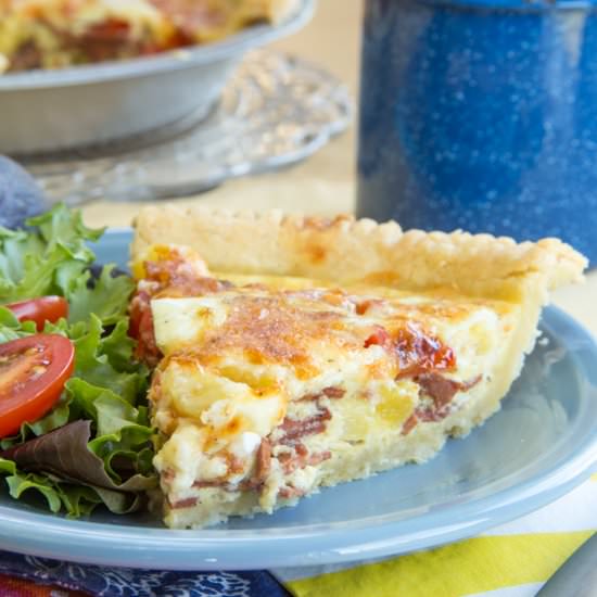 Bacon Cheddar Pineapple Quiche