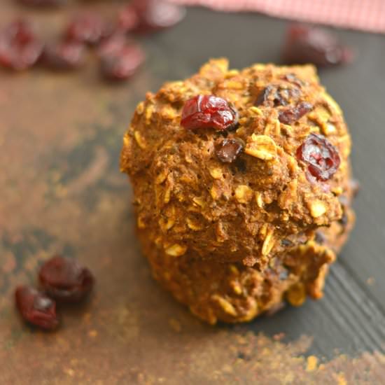 Pumpkin Oatmeal Cranberry Cookies