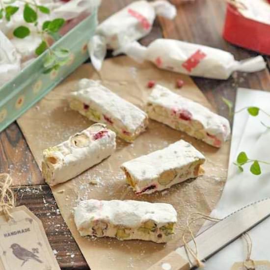 Pistachio, Cranberry Honey Nougat