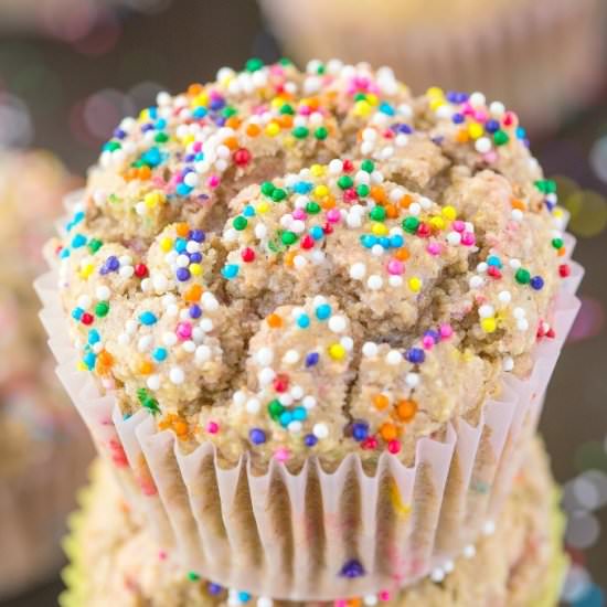 Healthy Flourless Funfetti Muffins