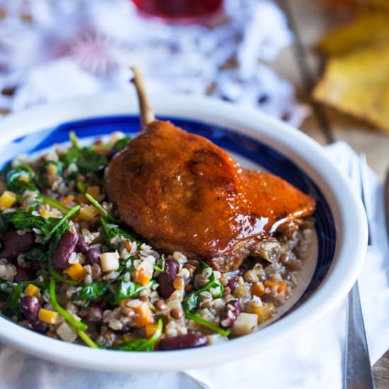 Confit Duck Leg and Legumes Stew
