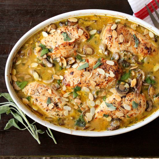 Chicken, Mushroom & Sage Casserole