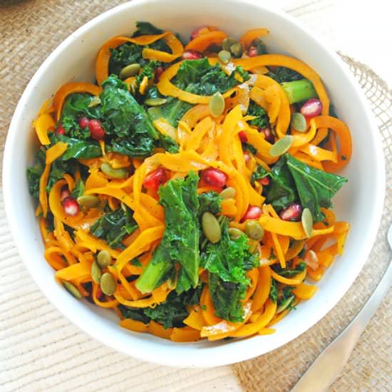 Butternut Squash Fall Kale Salad