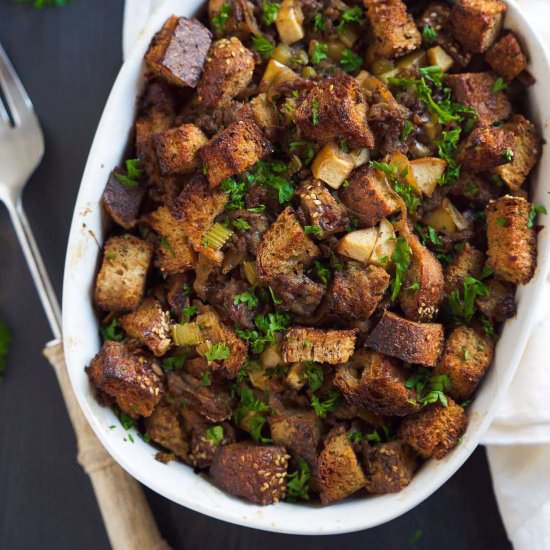 Onion, Apple and Sausage Stuffing