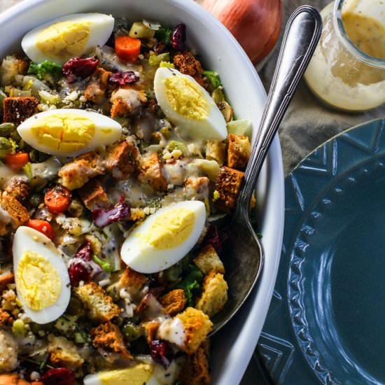 Stuffing Salad with Warm Dressing