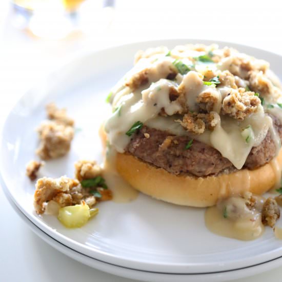 Turkey Burger with Bourbon Gravy