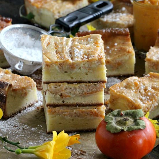 Persimmon Cheesecake PoundCake Bars