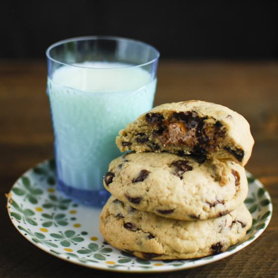 Mars Bar stuffed cookies