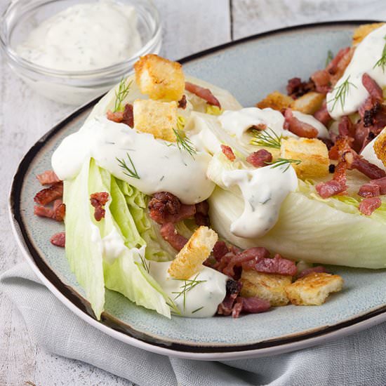 Iceberg Quarters with Grilled Bacon