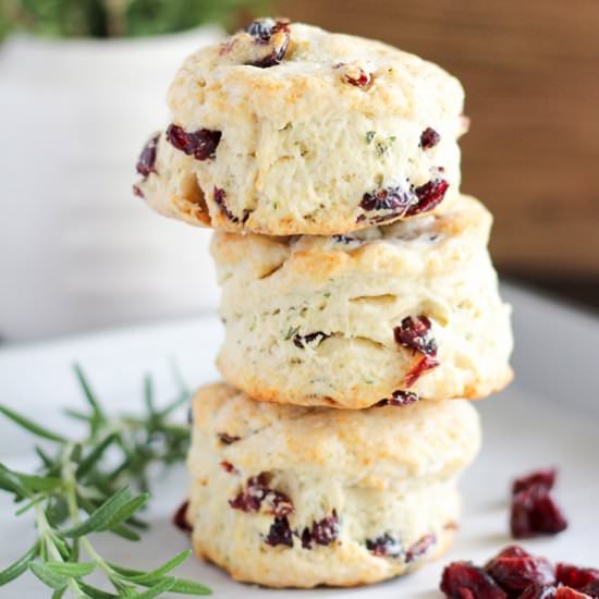 Rosemary & Dried Cranberry Biscuits