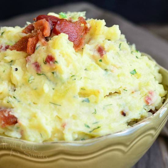 Bacon and Herbs Creamy Mashed Potato