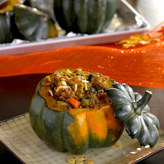 Stuffed acorn squash