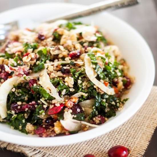 Roasted Garlic Quinoa & Kale Salad