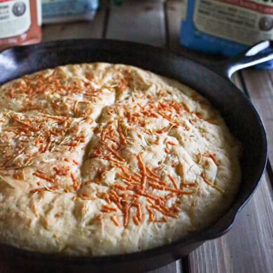Parmesan No-Knead Skillet Bread