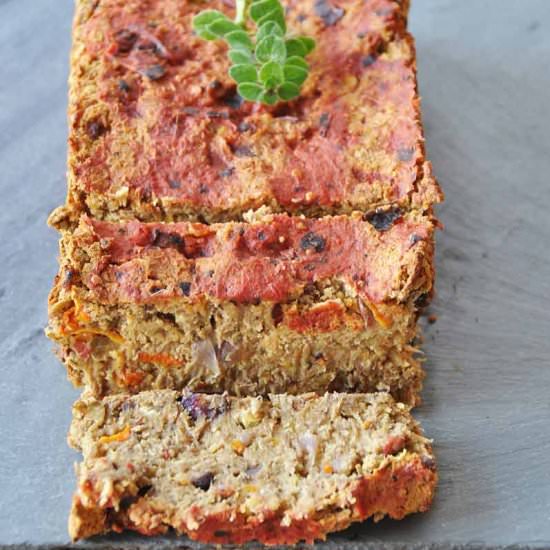 Lentil Loaf with Roasted Vegetables