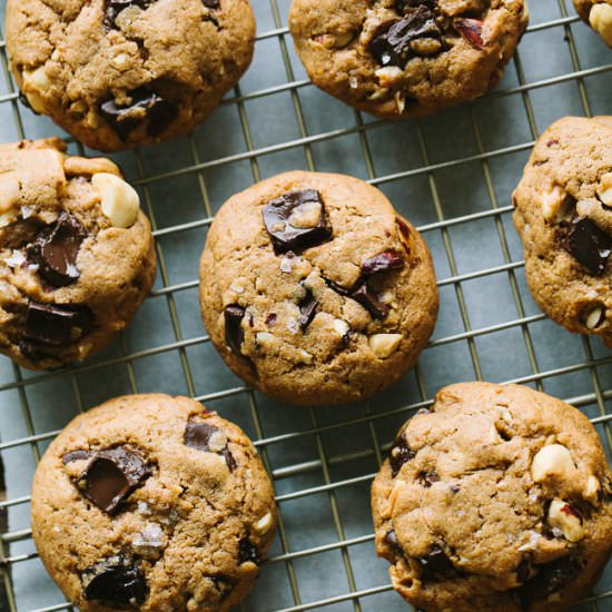 Dark Chocolate Chunk Spelt Cookies