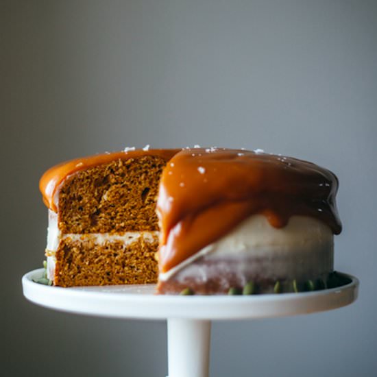 Pumpkin Cake w/ Cream Cheese Frosting