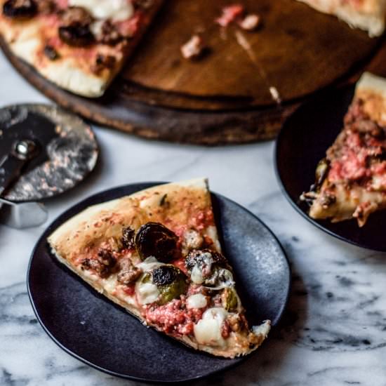 Brussels Sprout & Sausage Pizza