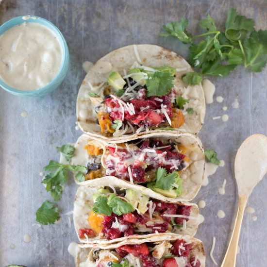 Turkey Tacos with Cranberry Sauce