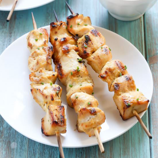 Maple dijon chicken kabobs