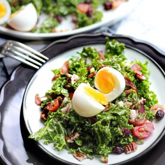 King Kale Salad with Bacon & Egg
