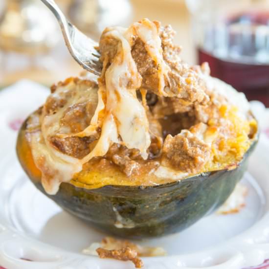 Lasagna Stuffed Acorn Squash