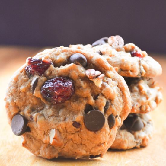 Caramel Chocolate Cranberry Cookies