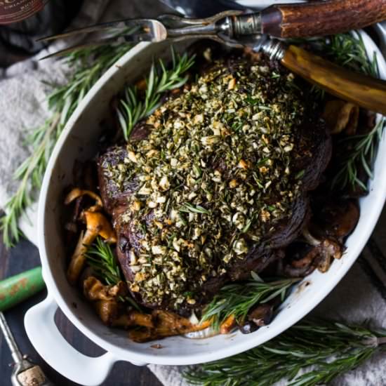 Rosemary Garlic Crusted Beef Roast
