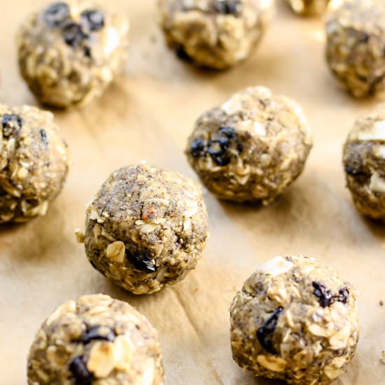 Blueberry Coconut Oat Energy Balls