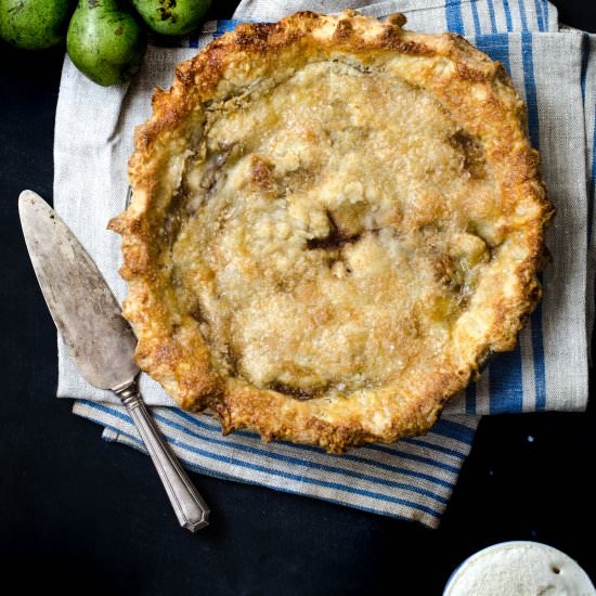 Browned Butter Pear Pie