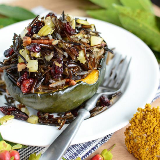 Wild Rice Stuffed Acorn Squash