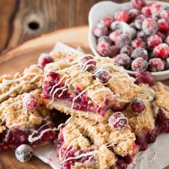 White Chocolate Cranberry Cream Bars