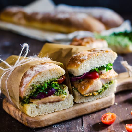 Chicken & Pesto Ciabatta Sandwiches