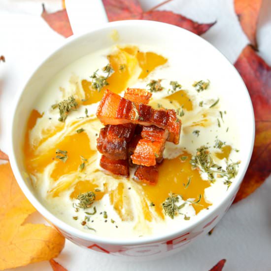 Crispy Pancetta & Sweet Potato Soup