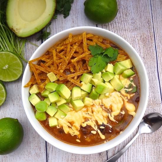 Tortilla Soup w/ Jalapeño Queso