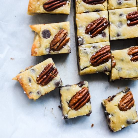 Chocolate and Pecan Honey Blondies