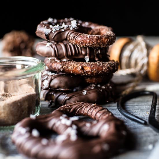Chocolate Covered Cinnamon Pretzels