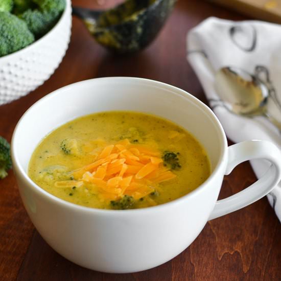 Healthier Broccoli Cheese Soup