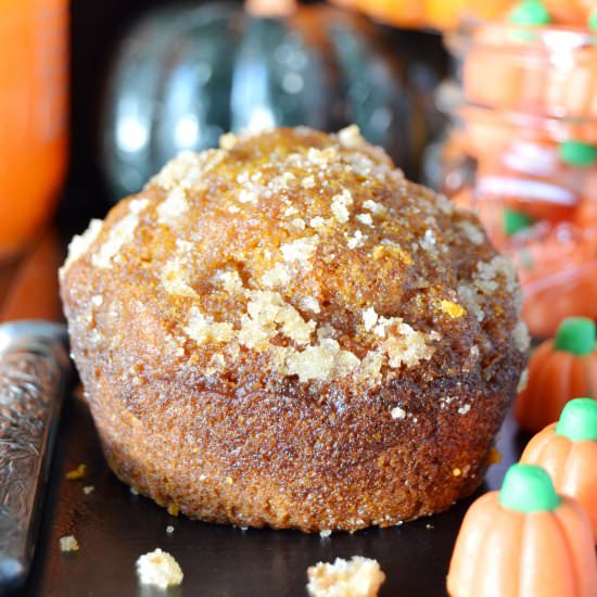 jumbo whole grain pumpkin muffins