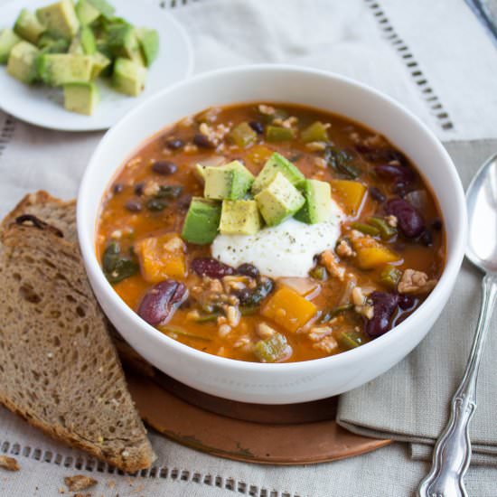 Butternut Squash Turkey Chili