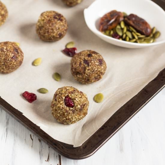 Nut Free Pumpkin Seed Energy Balls