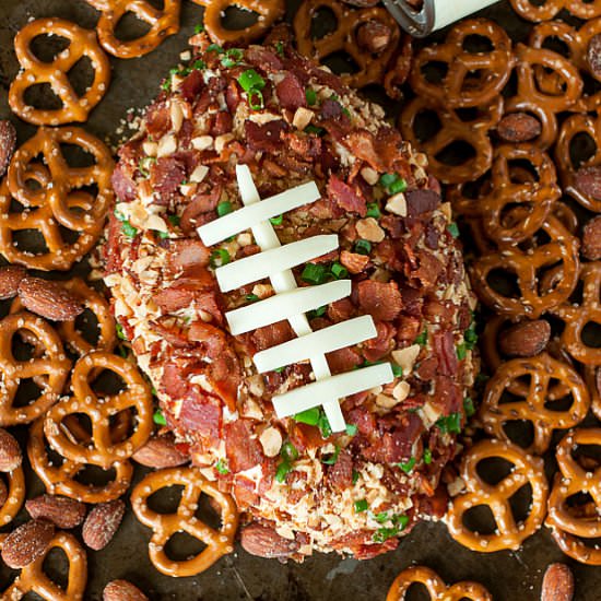 Bacon Cheddar Football Cheese Ball